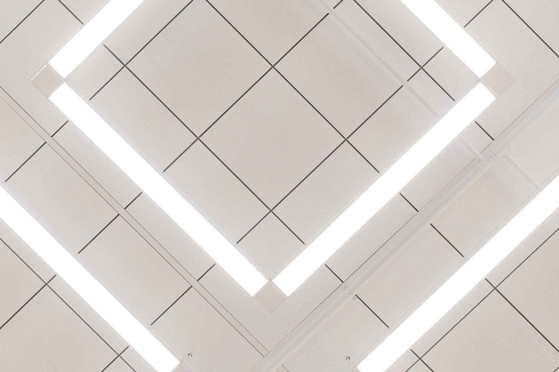 Illustration a ceiling with fluorescent tubes.